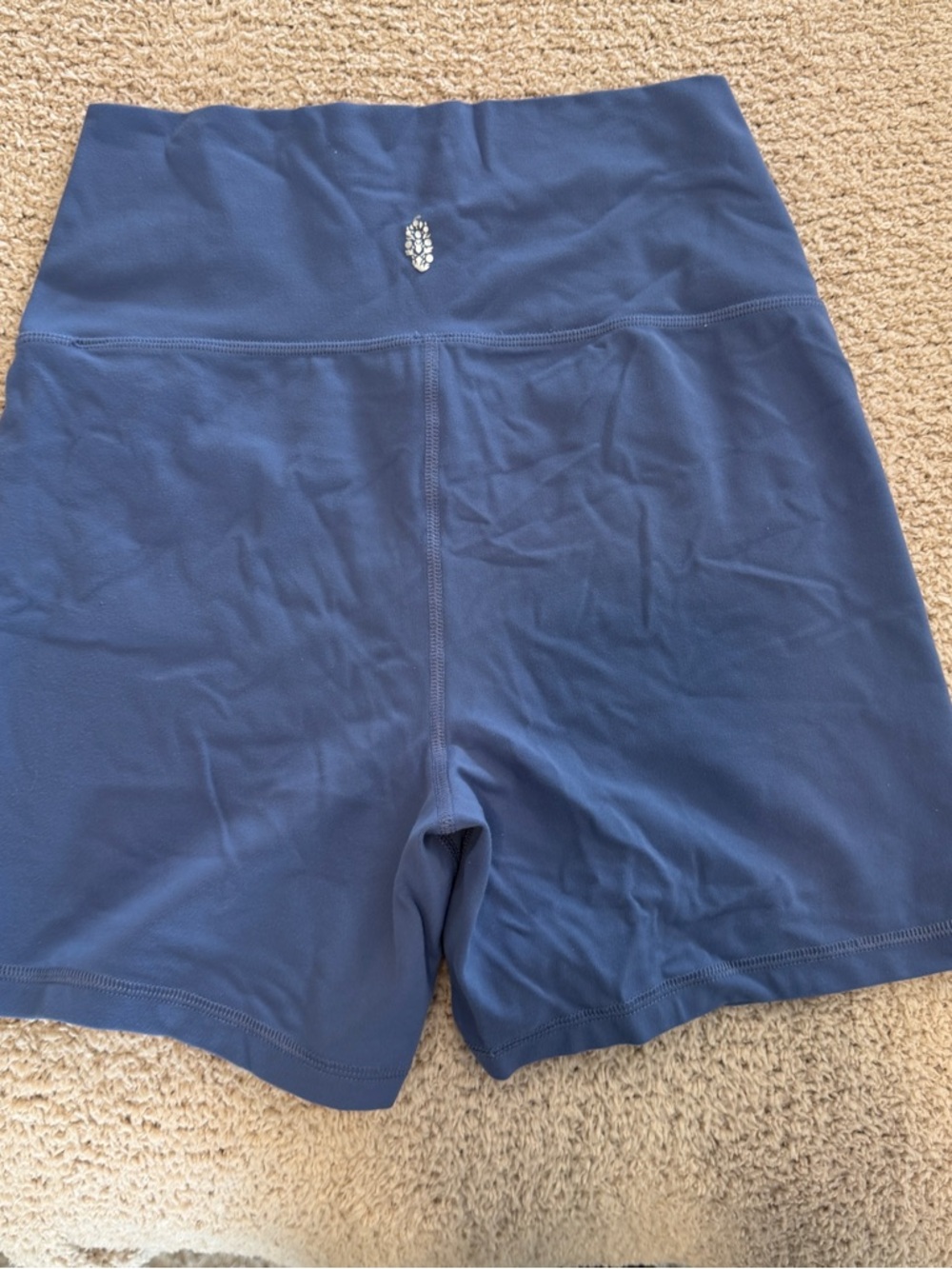 Free People High-Waist Navy Bike Shorts